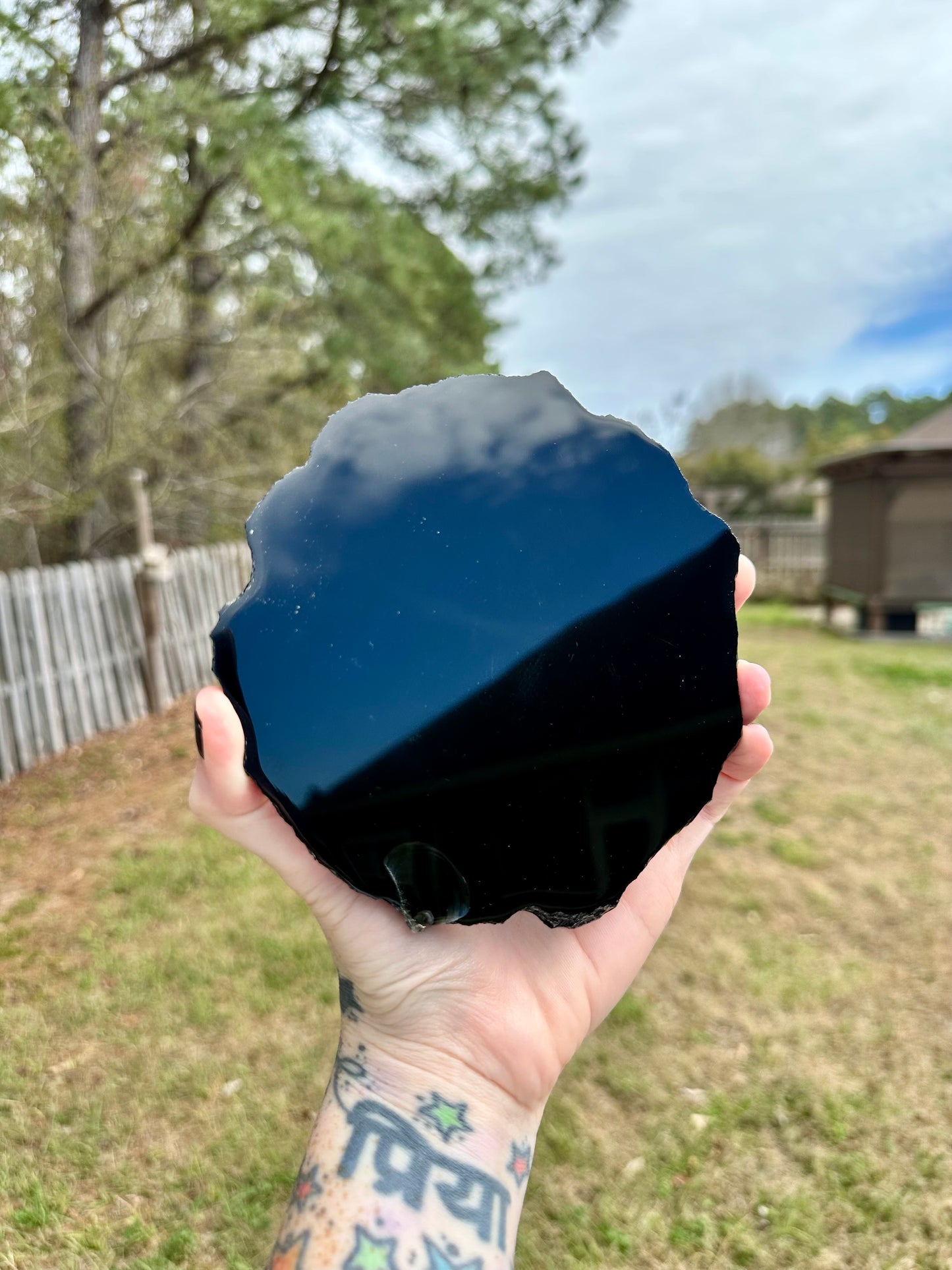 Polished Obsidian Slabs with Raw Edges For Scrying, Divination, Altars and More