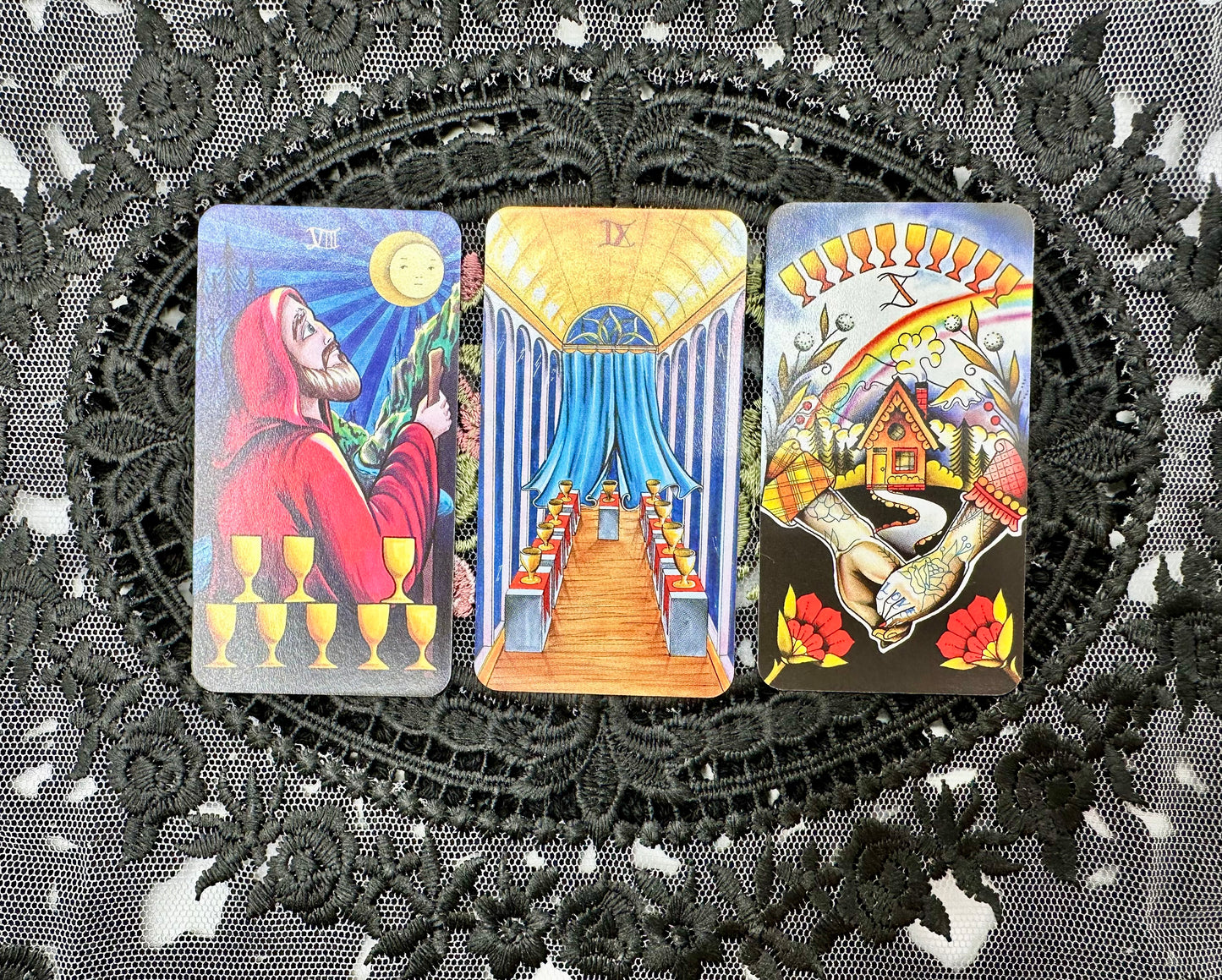 Eight Coins' Tattoo Tarot Borderless Miniature Edition