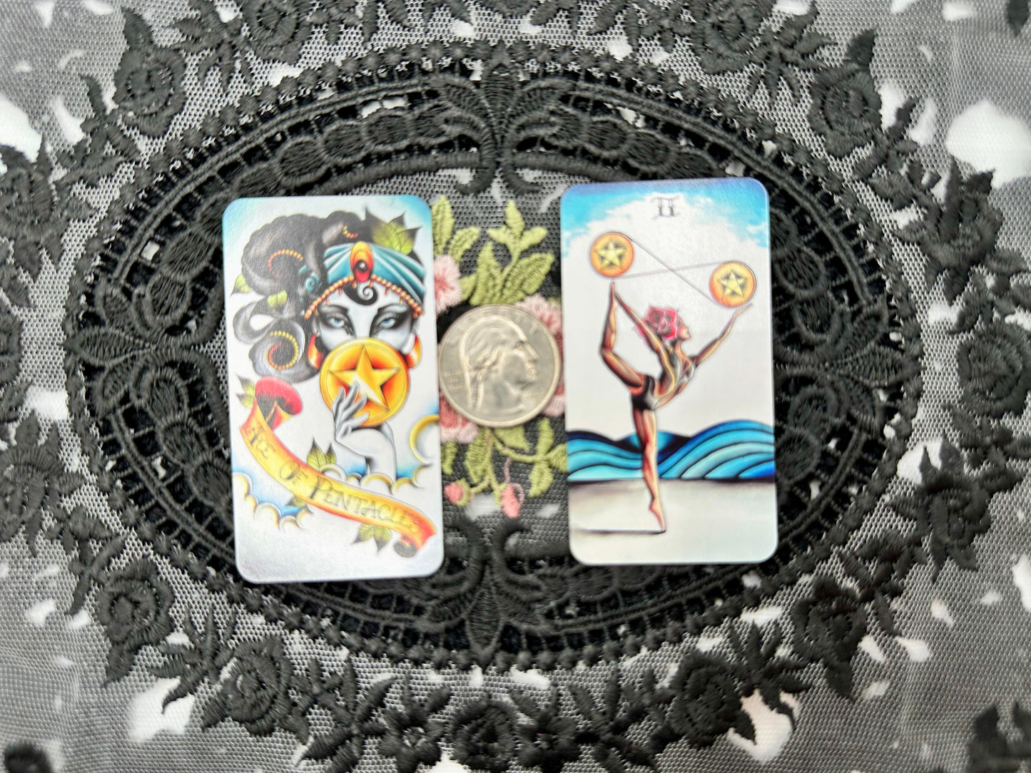 Eight Coins' Tattoo Tarot Borderless Miniature Edition