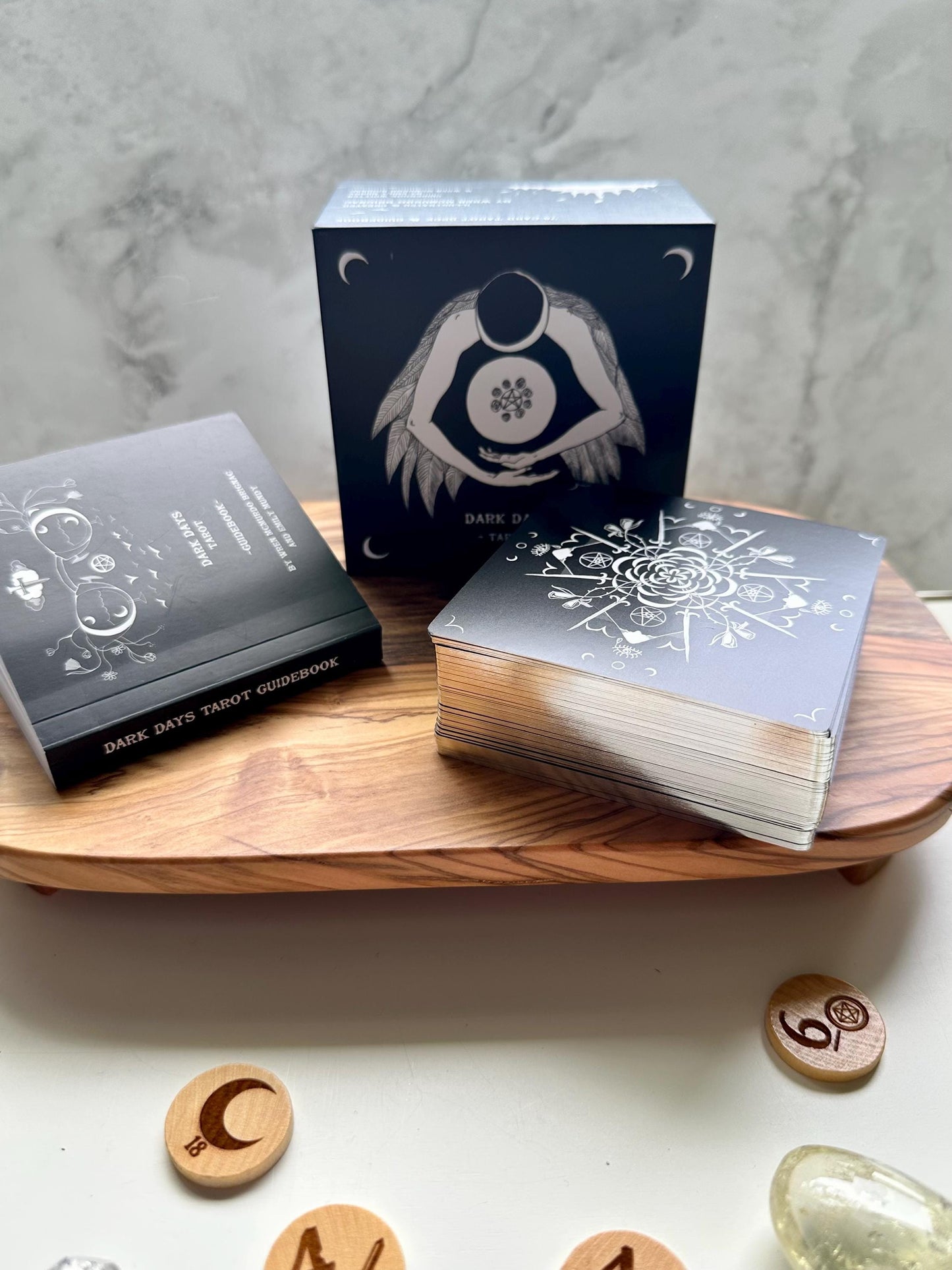 Dark Days Tarot Deck and Guidebook, 78 Tarot Card Deck, Square Tarot Cards