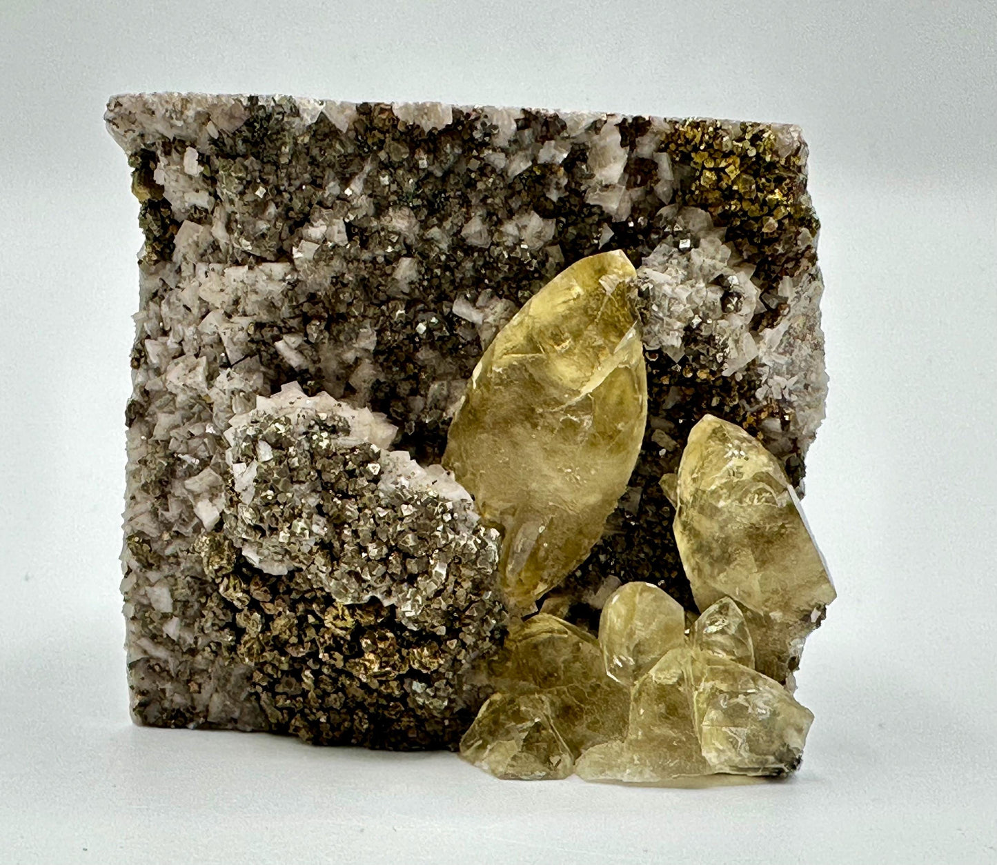 Sweetwater Calcite with Chalcopyrite on Matrix
