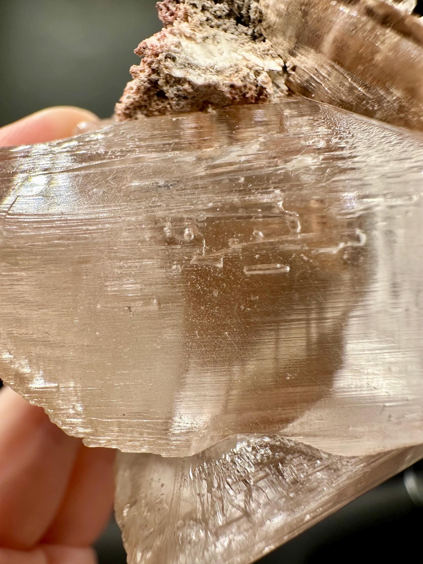 Naica Selenite Crystal with Moving Enhydro, Gypsum Selenite with Mobile Enhydro