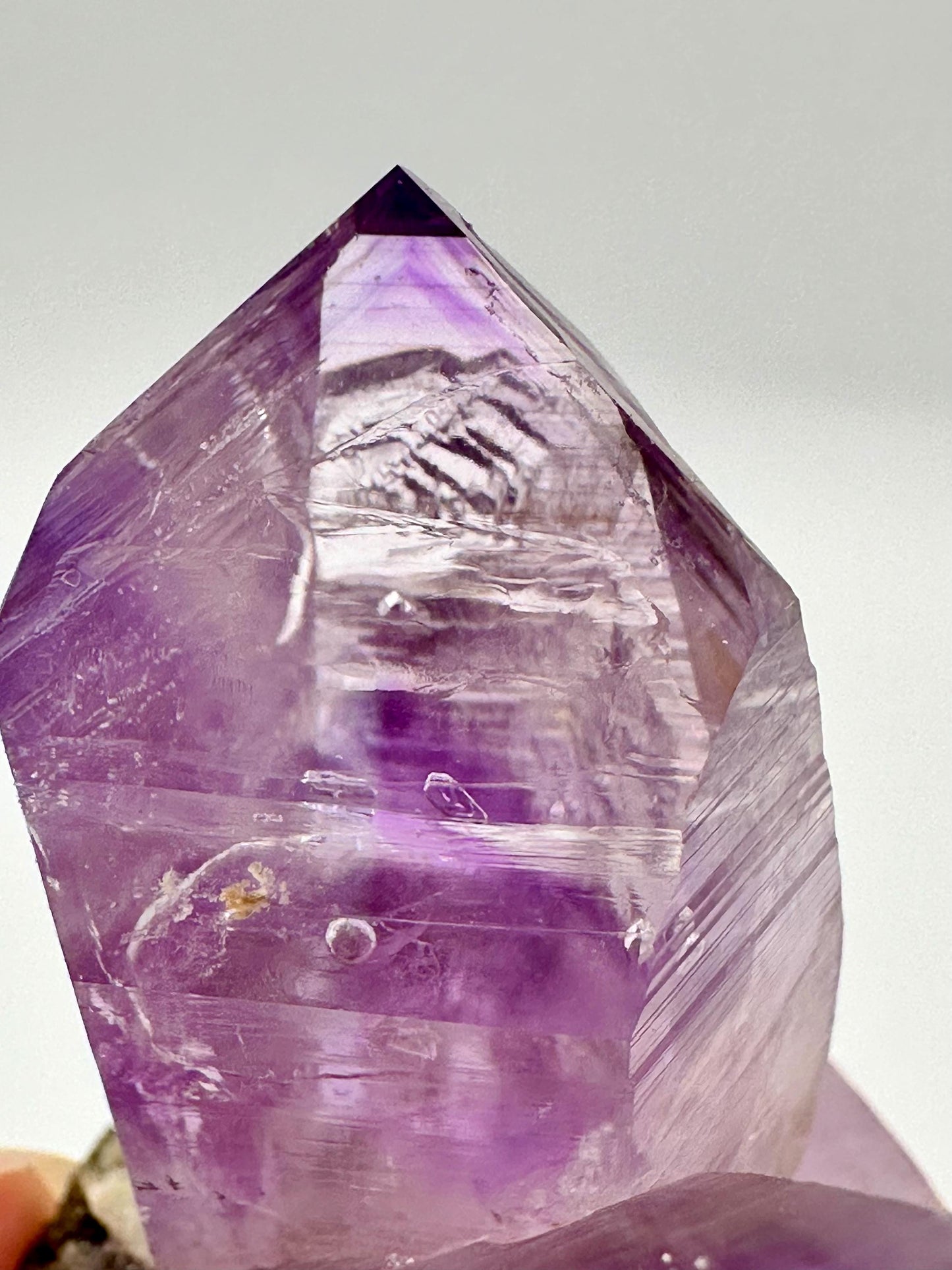 Vera Cruz Amethyst Crystal Cluster with Mobile Enhydro and Selenite