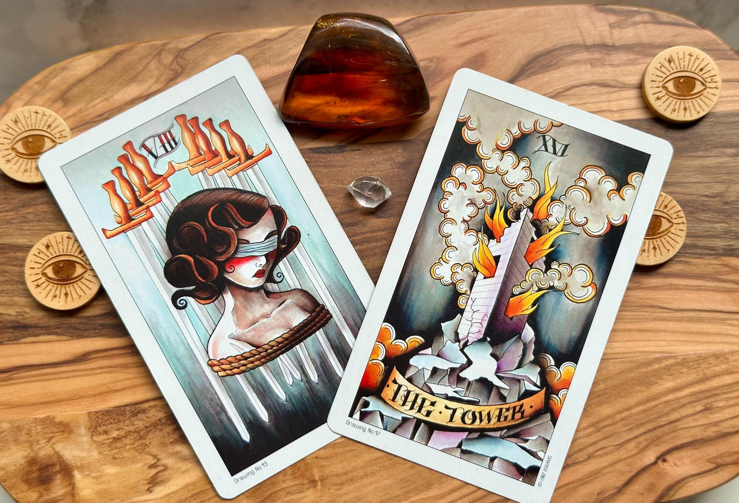 Eight Coins' Tattoo Tarot Deck, Guidebook with Bonus Rose Spread