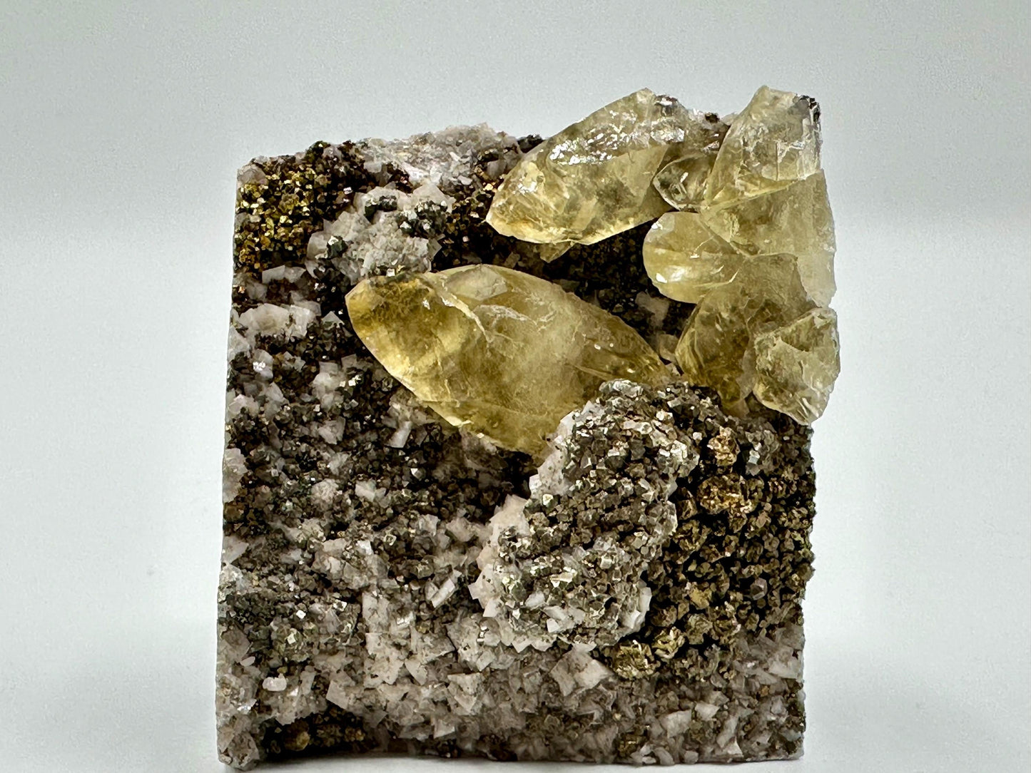Sweetwater Calcite with Chalcopyrite on Matrix