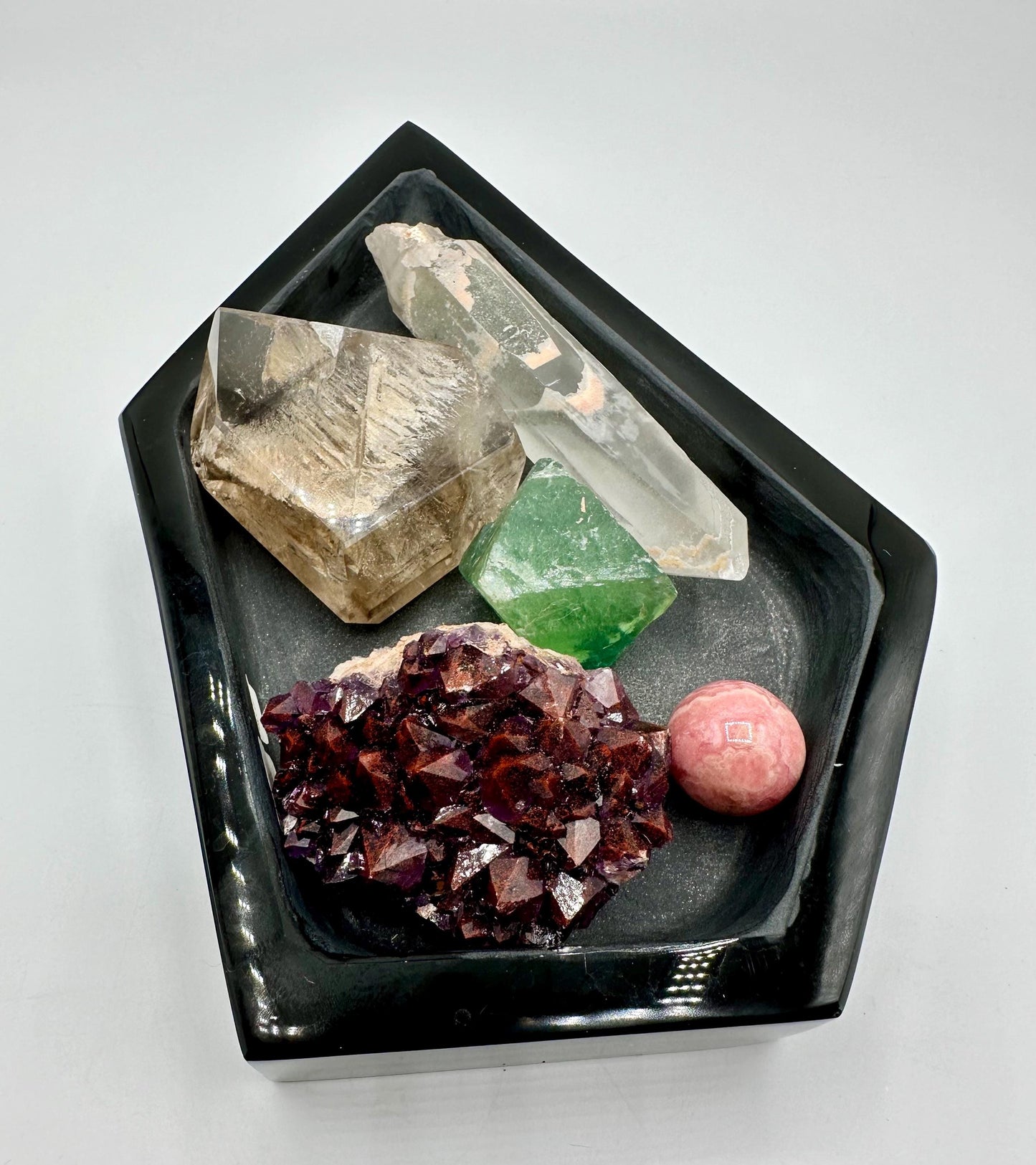 Polished Obsidian Crystal Jewelry and Trinket Dish