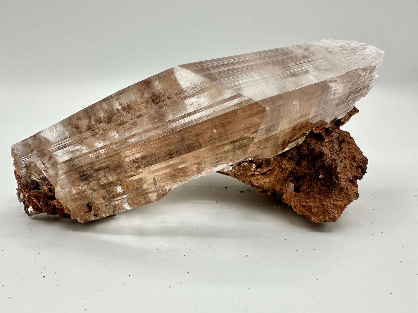 Selenite Crystal Mineral Specimen with Inclusions on Matrix