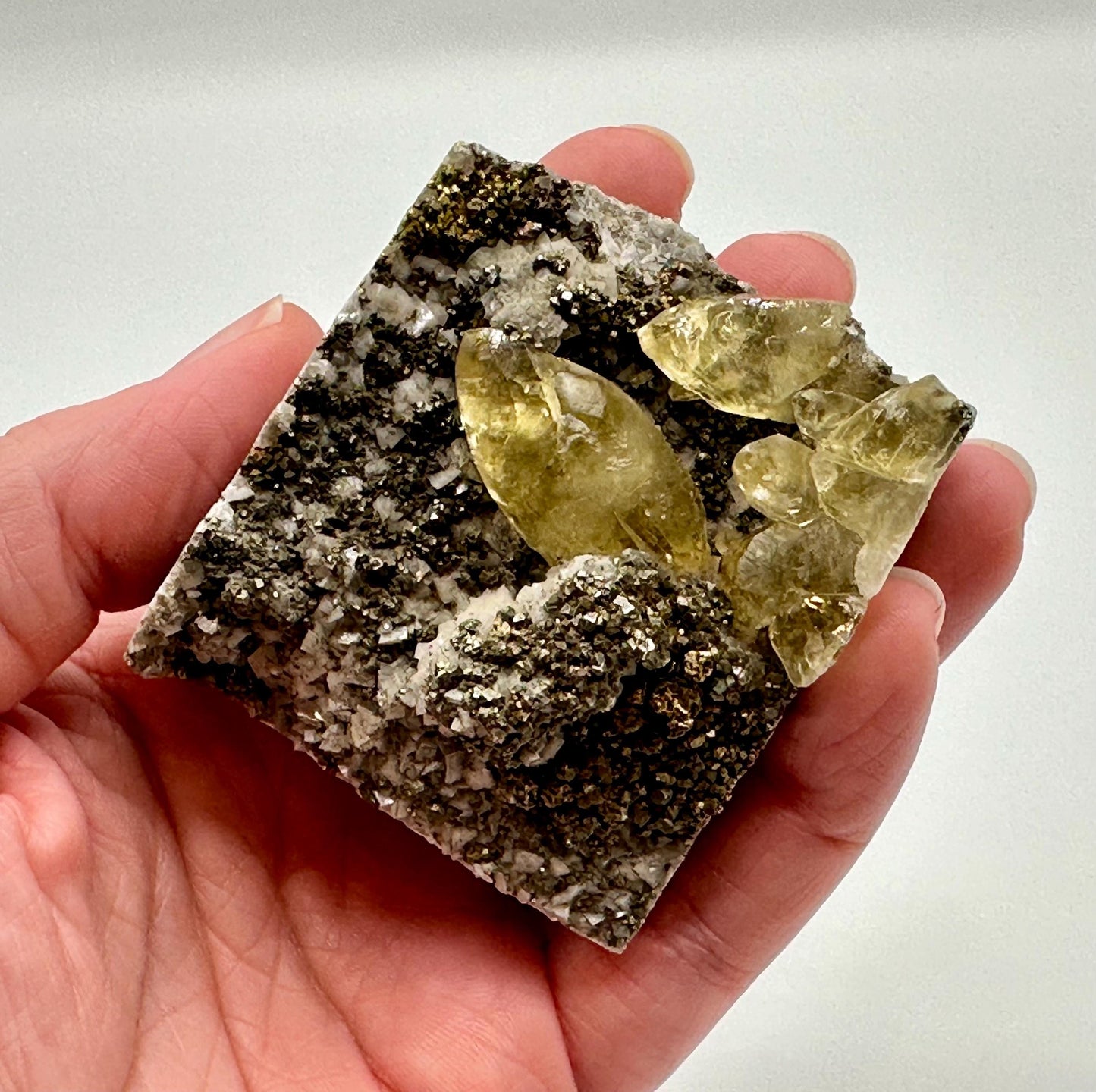 Sweetwater Calcite with Chalcopyrite on Matrix