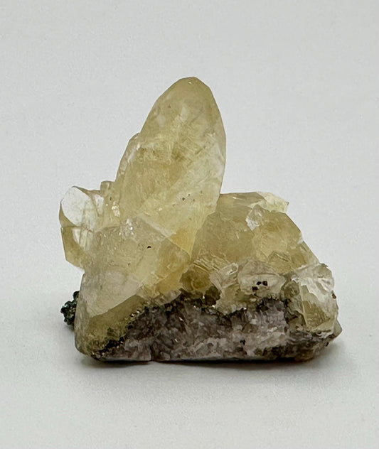 Sweetwater Yellow Calcite Cluster with Chalcopyrite