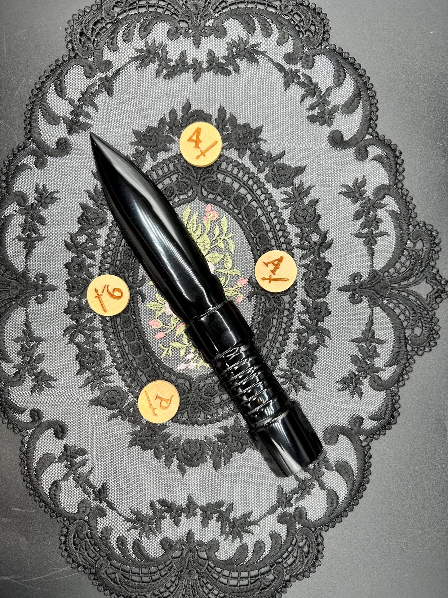 Hand Polished Obsidian Dagger: 9" Ceremonial Knife