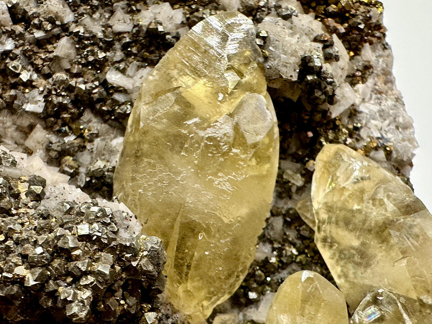 Sweetwater Calcite with Chalcopyrite on Matrix